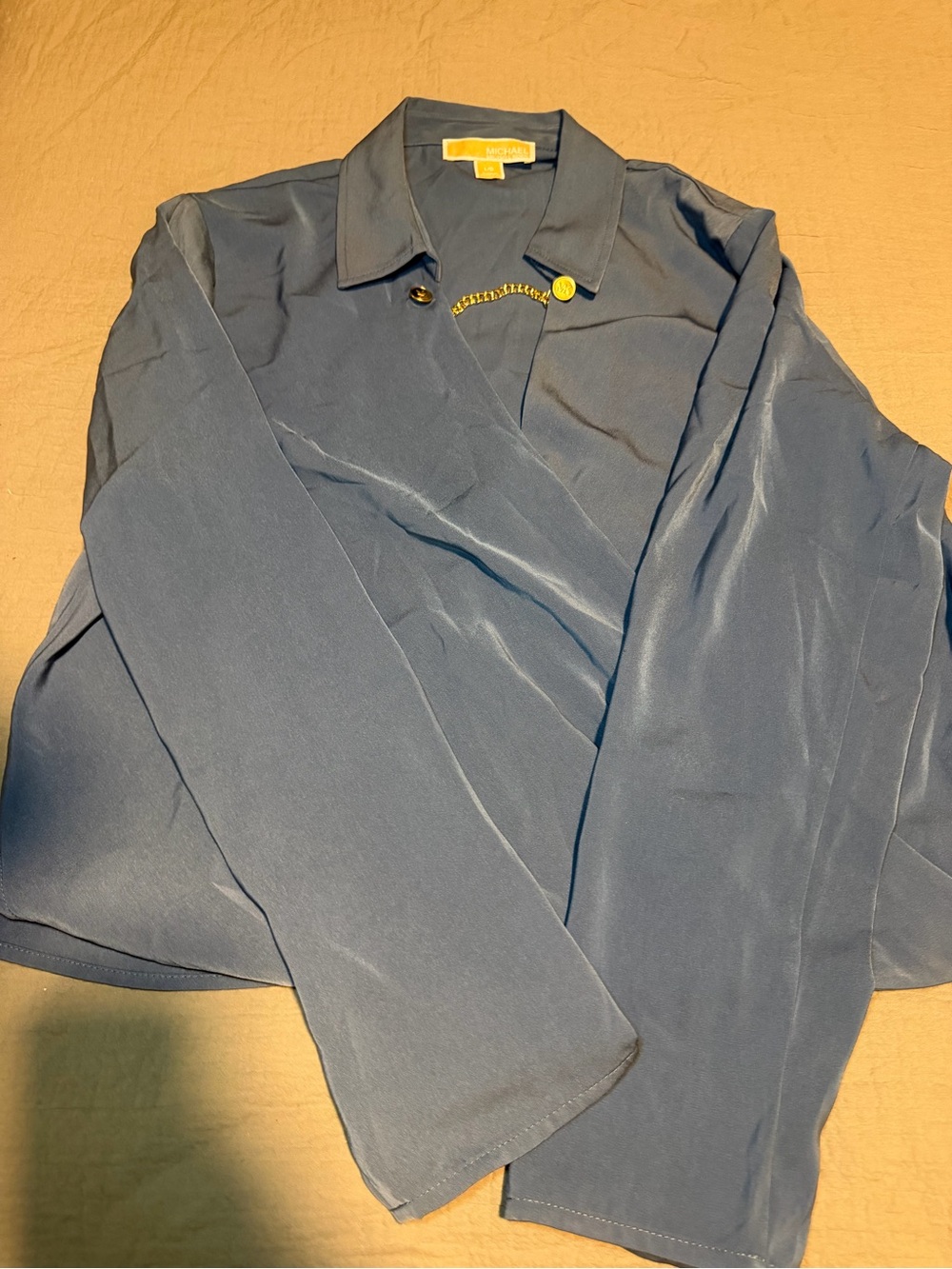 Michael Kors Slate Blue Wrap-Front Blouse
